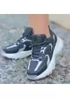 Ejda Gri Cilt Gümüş Detaylı Spor Ayakkabı