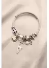 Geyik Model Taşlı Charm Bilezik
