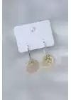 Gold Renk Kar Tanesi Figür Zirkon Taş Detay Kadın Küpe