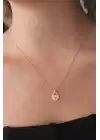 Gold Renk Kilit Kalp Model Zirkon Taşlı Kadın Kolye