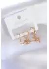 Gold Renk Kuş Figür Zirkon Taşlı Kadın Küpe
