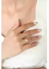 Gümüş Kaplama Zirkon Taşlı Kalp Kadın Yüzük