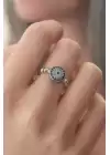 Gümüş Renk Nazar Boncuk Figür Zirkon Taş Detay Kadın Yüzük