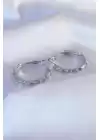 Gümüş Renk Zirkon Taşlı Kadın Küpe