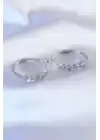 Gümüş Renk Zirkon Taşlı Kadın Küpe