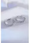 Gümüş Renk Zirkon Taşlı Kadın Küpe