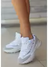 Jila Beyaz Cilt Bağcıklı Spor Ayakkabı