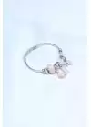 Pembe Deniz Kabuğu Model Charm Çelik Kadın Bileklik