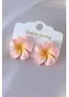 Pembe Renk Lotus Aloha Model Kadın Küpe