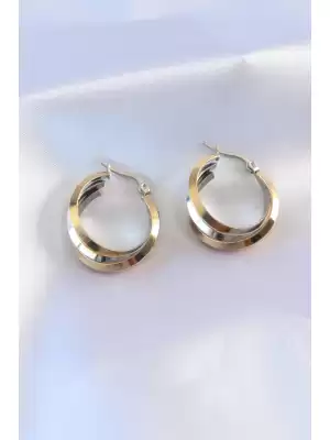 316l Çelik Gold Gümüş Renk Kadın Küpe