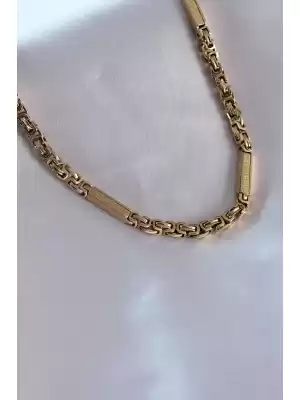 316l Çelik Gold Renk Kral Zincir Renk İşleme Detay Erkek Kolye