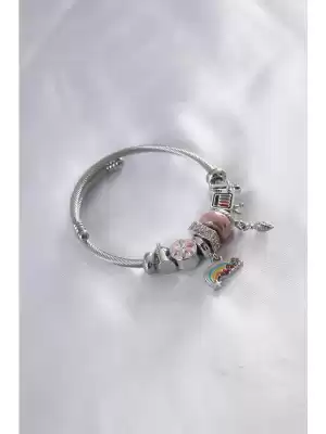 Çelik Charm Model Kuyruklu Yıldız Figür Zirkon Taşlı Kadın Bileklik