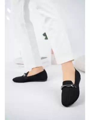 Jilan Siyah Triko Babet Ayakkabı