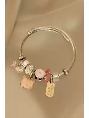 Kedi Tasarımlı Charm Bilezik