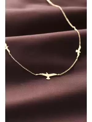 Minimal Uçan Kuşlar Tasarımlı Kadın Kolye