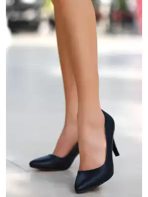 Nali Siyah Cilt Stiletto Ayakkabı