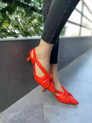 Nandi Kırmızı Cilt Topuklu Ayakkabı