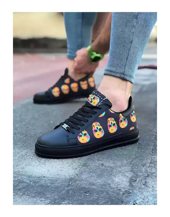 Wagoon WG01 Kömür Kurukafa Baskılı Erkek Casual Ayakkabı