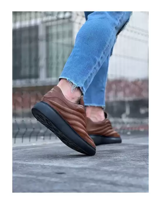 Wg094 Taba Siyah Erkek Casual Ayakkabı