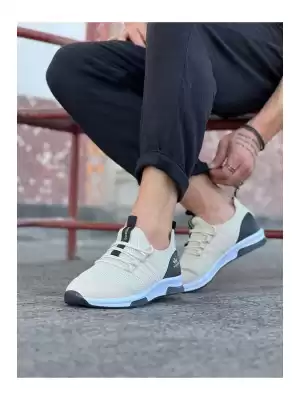 Wg103 Bej Triko Erkek Spor Ayakkabı
