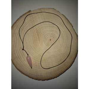 1. Tür Damla Kesim Pembe Kuvars Taşı Kolye