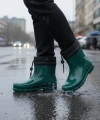 Konçlu Peluşlu Unisex Potin Kadın Yağmur Botu 36-40 Yeşil