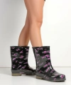 Bahçe ve Yağmur Çiçekli Kadın Çizmesi 36-40 Mor