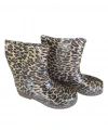 Bahçe ve Yağmur Çiçekli Kadın Çizmesi 36-40 Leopar