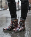 Potin Yağmur Kadın Botu 36-40 Kırmızı Çiçekli