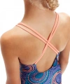 Speedo PT Twinstrap Kız Çocuk Yüzücü Mayosu Mavi-Pembe