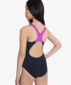 Speedo Digital Baskı Kız Çocuk Yüzücü Mayosu Pembe-Mor