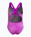 Speedo Dijital Allover Sıçrama Önleyici Diva Kız Çocuk Mayosu Mor
