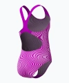 Speedo Dijital Allover Sıçrama Önleyici Diva Kız Çocuk Mayosu Mor