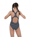 Speedo Endurance Baskılı Madalyalı Kız Çocuk Mayosu Lacivert-Beyaz