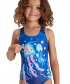 Speedo Deniz Anası Desenli Kız Çocuk Mayosu Mavi