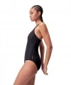 Speedo Hyper Boom Yerleştirmeli Kaslı Sırt Kadın Mayosu Siyah-Bordo