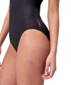 Speedo Hyper Boom Yerleştirmeli Kaslı Sırt Kadın Mayosu Siyah-Bordo