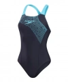 Speedo Medley Logo Kadın Yüzücü Mayosu Lacivert-Turkuaz