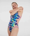 Speedo Rainbow Ripple Freestyler Kadın Yüzücü Mayosu Renkli