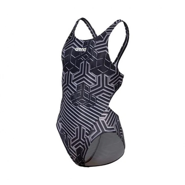 Arena Kız Çocuk Yüzücü Mayosu Siyah-Beyaz