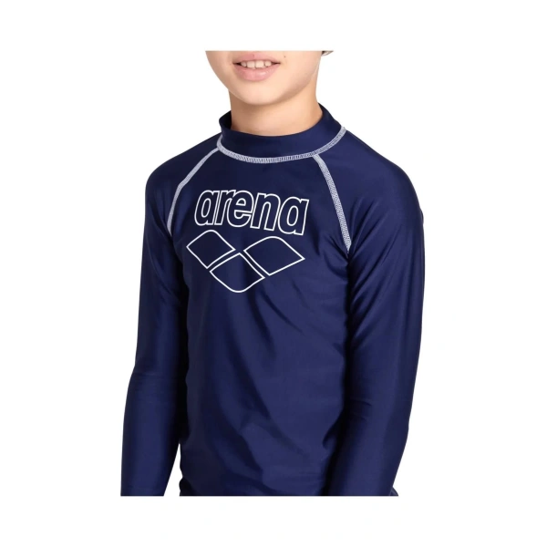 Arena Rash Vest L/s Graphic Erkek Çocuk Yüzücü Tişörtü Lacivert