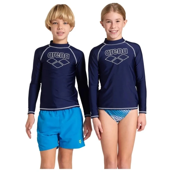 Arena Rash Vest L/s Graphic Erkek Çocuk Yüzücü Tişörtü Lacivert