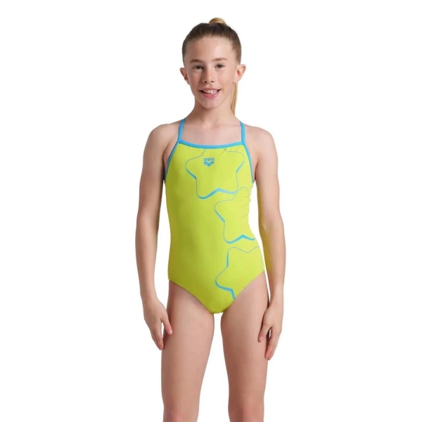 Arena Star Graphıc Kız Çocuk Yüzücü Mayosu Yeşil