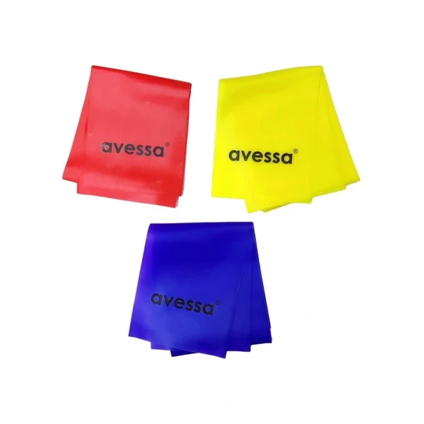 Avessa CE-500 Latex Kutulu Pilates Lastiği Sarı-Kırmızı-Mor 3lü