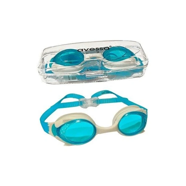 Avessa GS28 Kutulu Mavi Beyaz Unisex Çocuk Yüzücü Gözlüğü