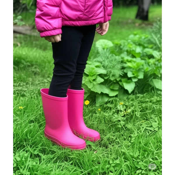 Bahçe ve Yağmur Renkli Çocuk Çizmesi 26-35 Pembe