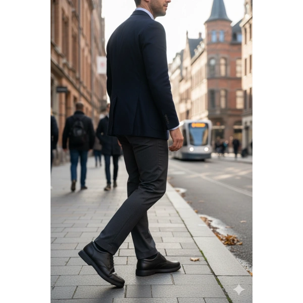 Belix Confort Bağcıklı Deri Erkek Ayakkabı 40-45 Siyah