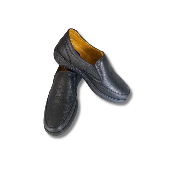 Belix Confort Bağcıksız Deri Erkek Ayakkabı 40-45 Siyah