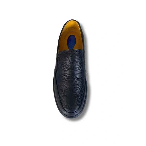 Belix Confort Bağcıksız Deri Erkek Ayakkabı 40-45 Siyah