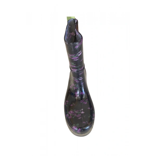 Bahçe ve Yağmur Çiçekli Kadın Çizmesi 36-40 Mor